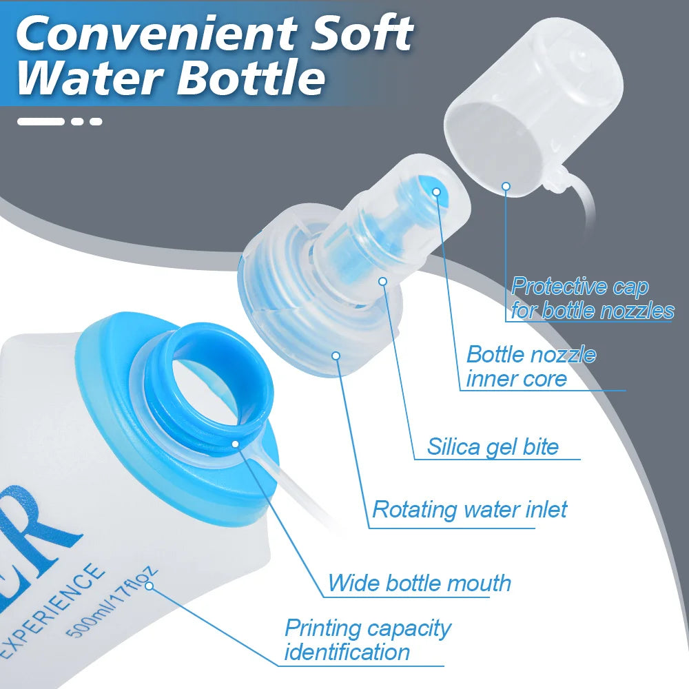 Outdoor Collapsible Silicone Water Bottle — 150–750ml Running Camping Hiking Travel Bottle
