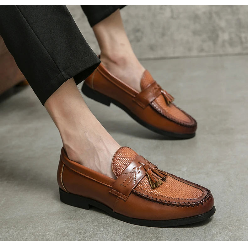 Men's Pointed-Toe Slip-On Dress Loafers