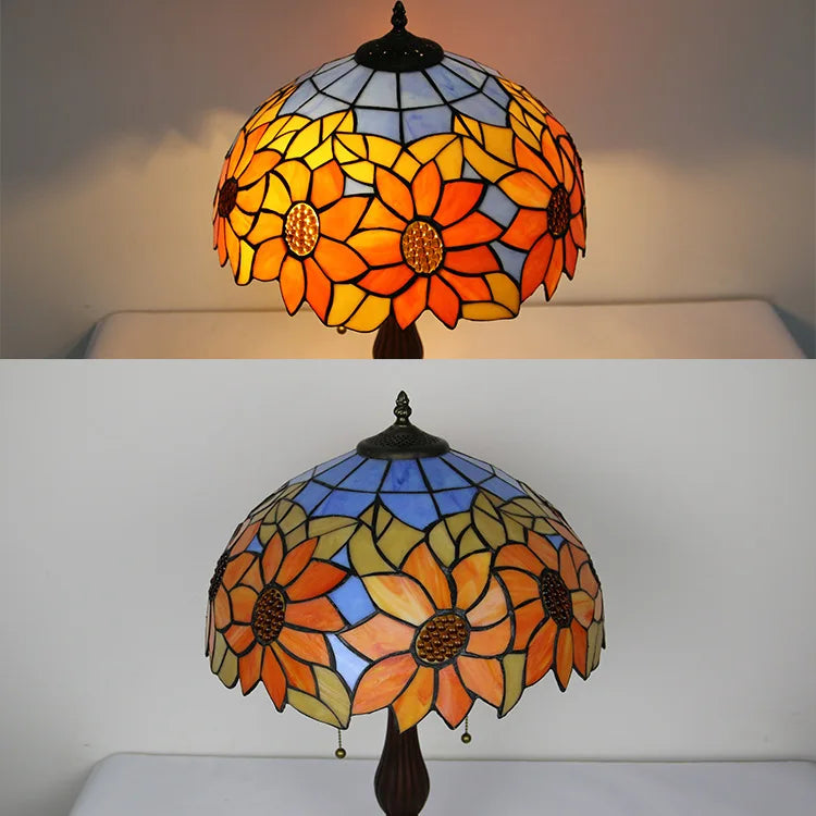 Stained Glass Table Lamp – Decorative Resin Base