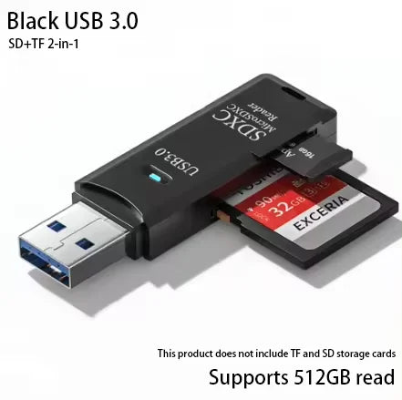 USB 3.0 Multi-Card Reader & Hub Adapter – SD, TF, MiniSD, Flash Drive for PC & Laptop