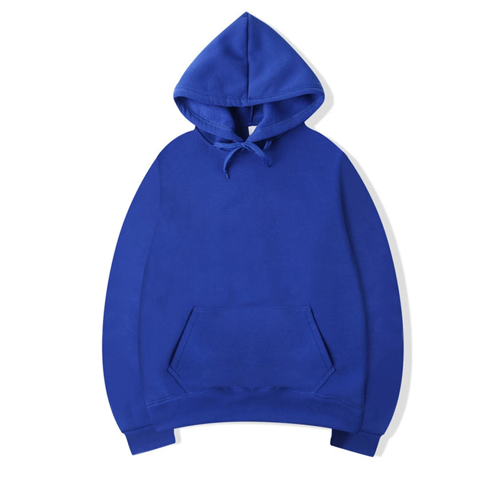 Unisex Oversized Pullover Hoodie Sweatshirt – Solid Color Casual Fleece for Men & Women