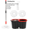 360° Spin Mop & Bucket Set — 3 Microfiber Heads, Stainless Steel Basket, 61" Adjustable Handle