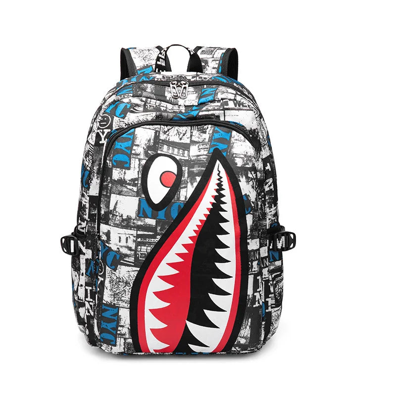 Shark Backpack – Kids School & Travel Book Bag