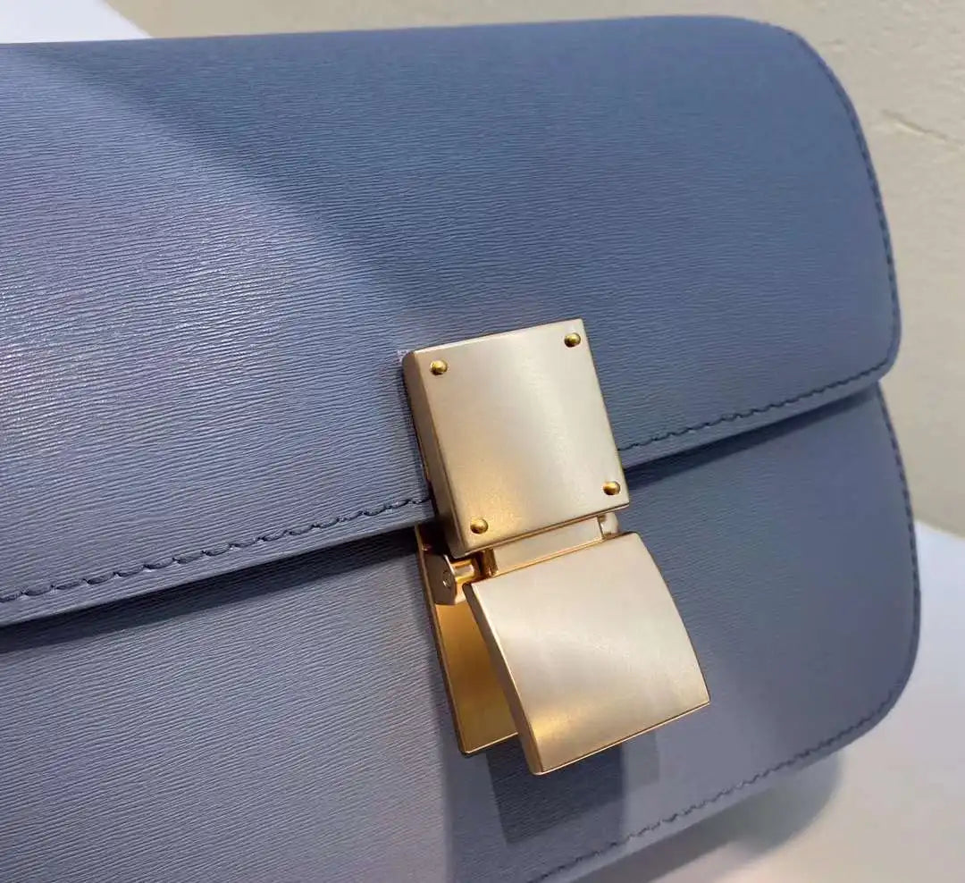 Genuine Leather Square Crossbody Bag – Luxury Designer Small Shoulder Messenger Bag for Women