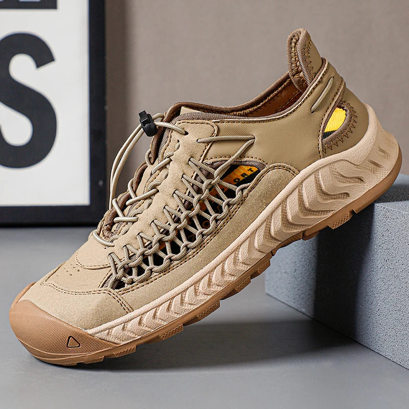 Men's Mesh-Lined Elastic-Band Sandals