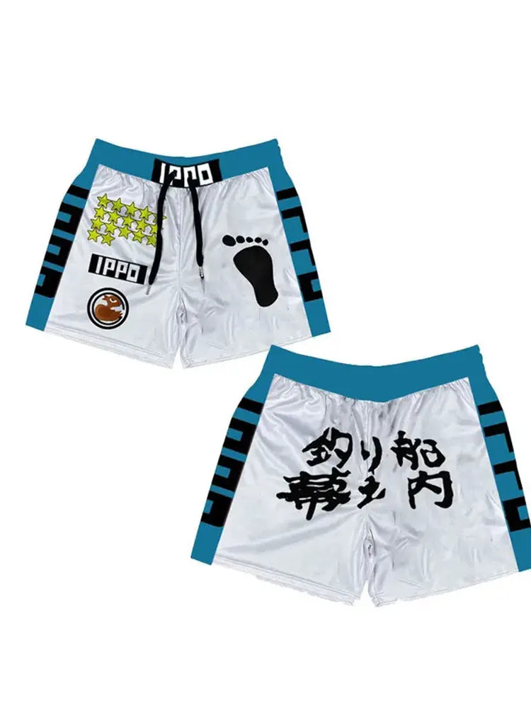 Anime Print Quick-Dry Sport Shorts — Graphic Athletic Shorts