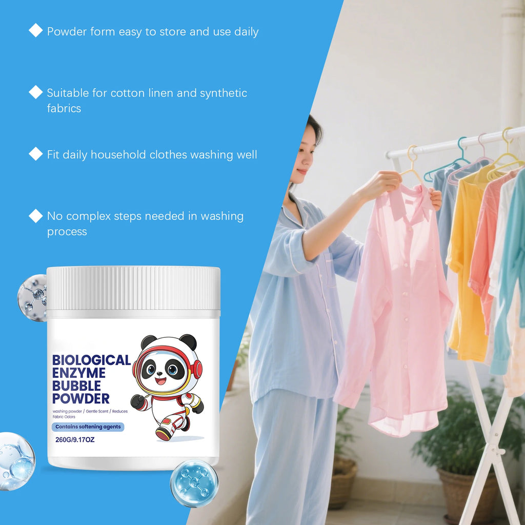 Science-Powered Clean — Biological Enzyme Laundry Powder | Strong Stain & Oil Removal, Fabric Softening, All Fabrics, Hypoallergenic