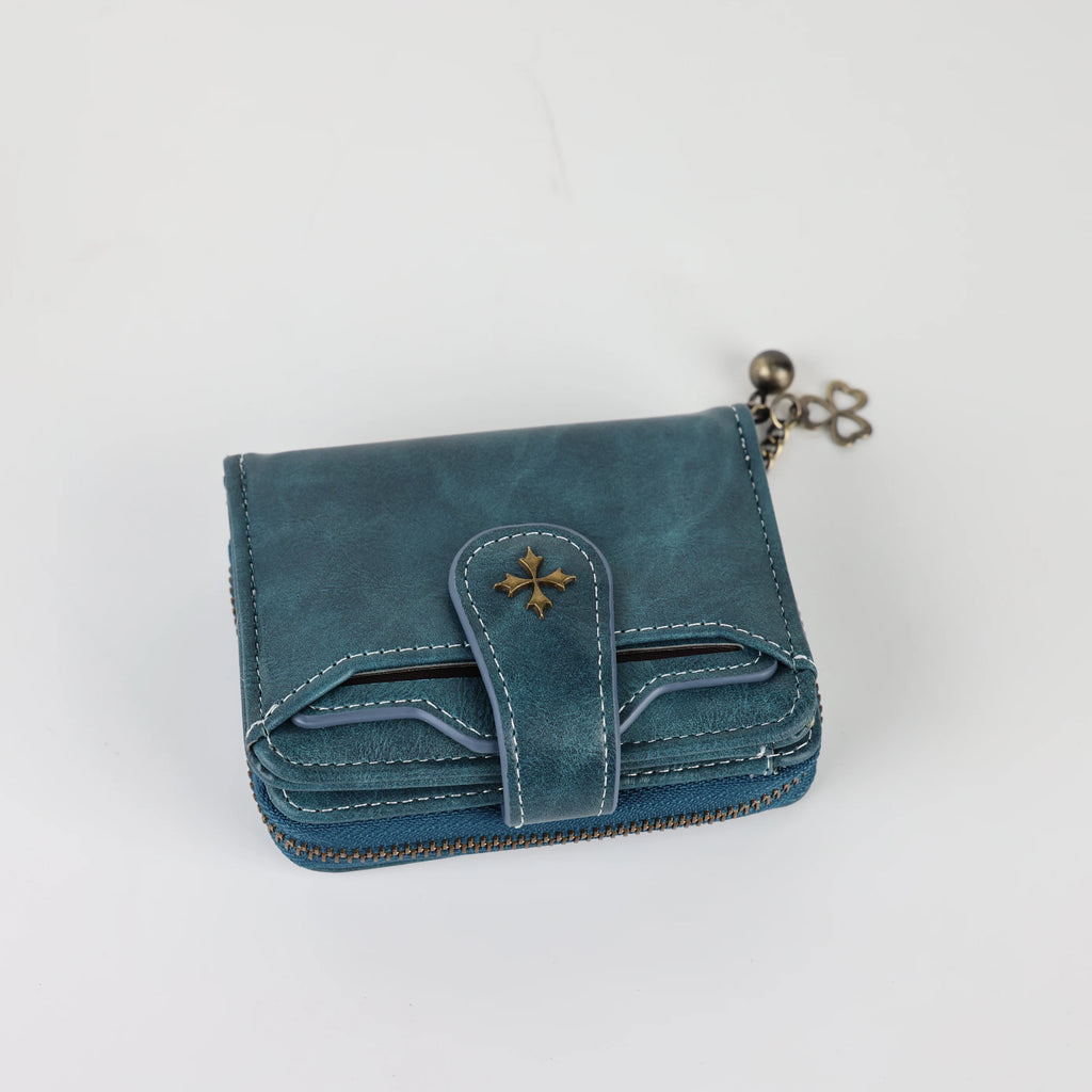 Women's Fashion Buckle Wallet – Short Zipper Coin Purse in European & American Style
