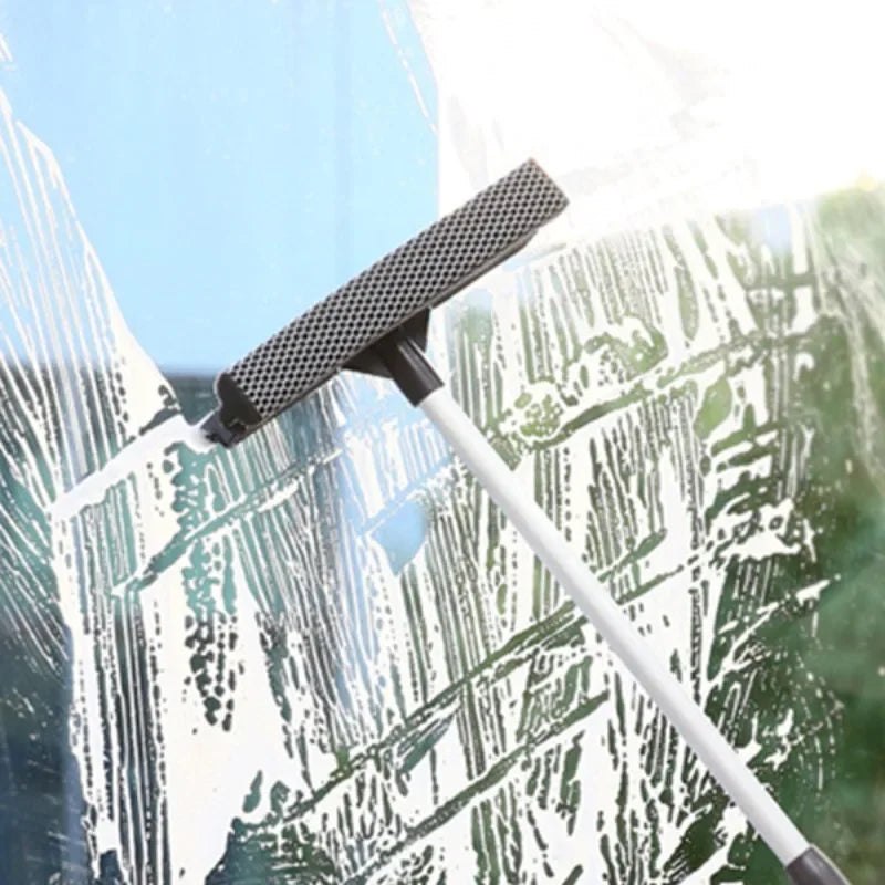 Squeegee Window Cleaner 2-in-1 – Retractable Pole Glass Brush for Car, Shower & Glass Door