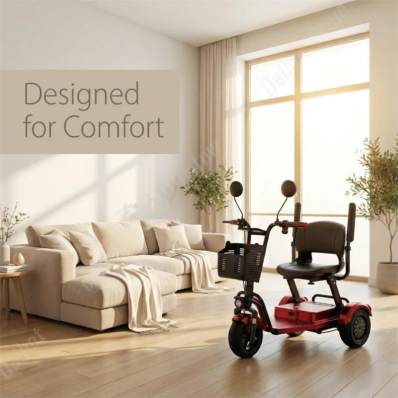 Foldable 3-Wheel Electric Mobility Scooter – 500W Dual Motor, 40 km Range