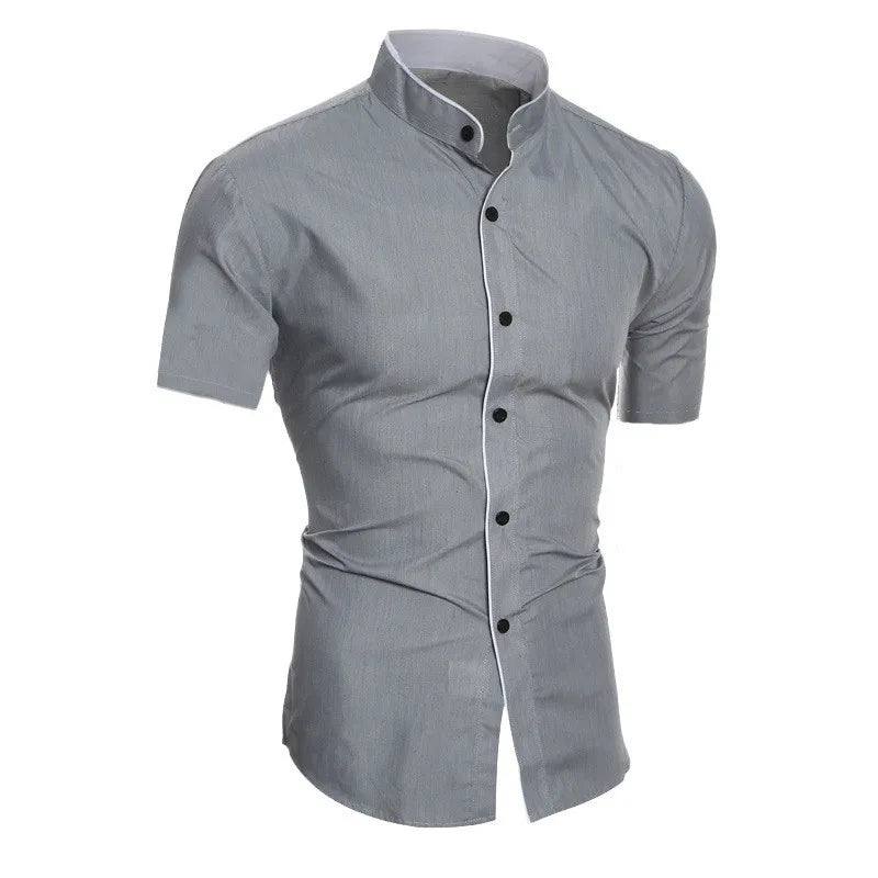 Men's Solid Color Casual Short Sleeve Shirt — Everyday Button-Down