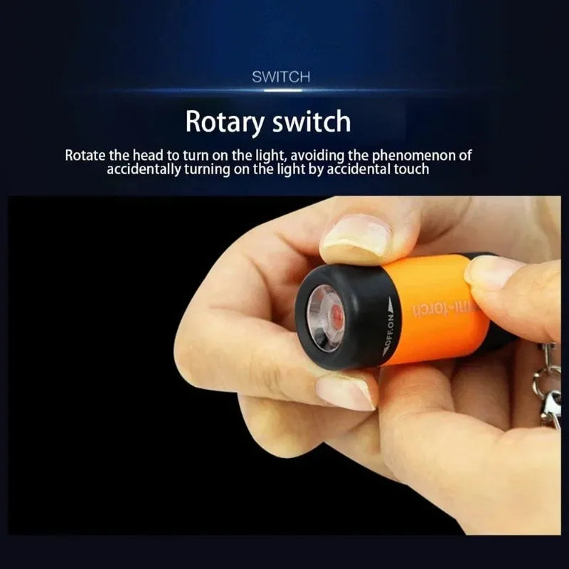 USB Mini Keychain Flashlight – Rechargeable EDC Torch, Waterproof, 16 Colors, Pocket-Sized LED Light