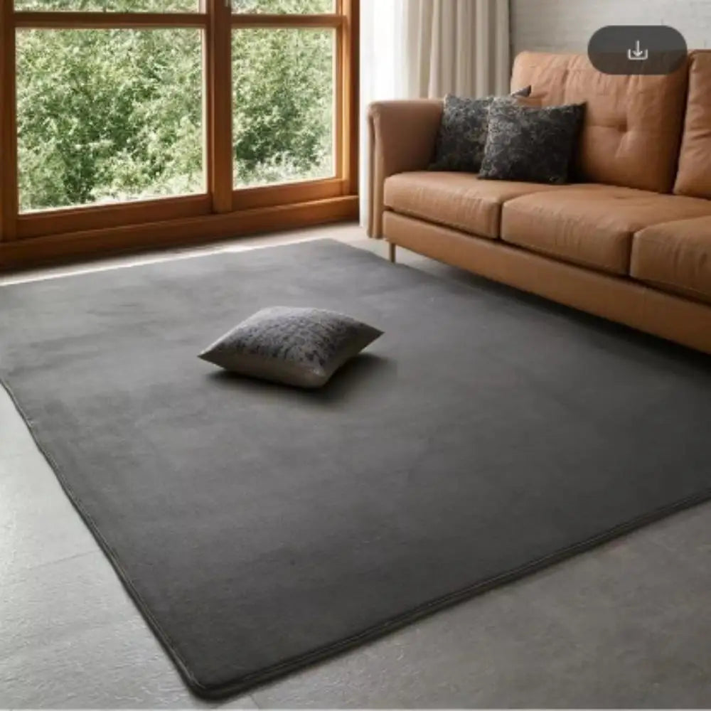 VIKAMA Solid Color Coral Velvet Rug – Soft Non-Slip Kids Play Mat & Bedroom Carpet