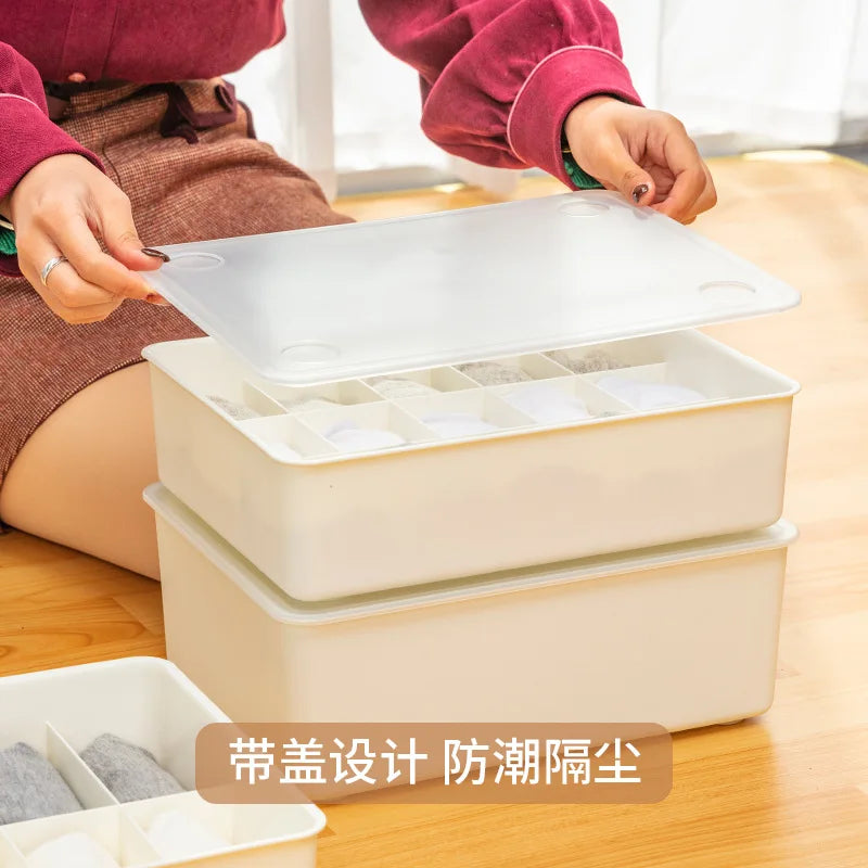 Plastic Underwear & Bra Drawer Organizer — Divider Storage Box