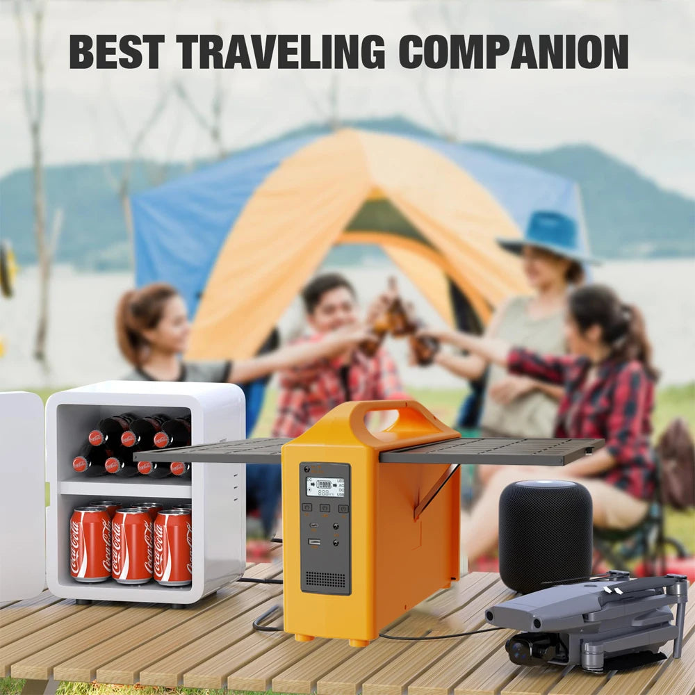 jsdsolar 100W Portable Solar Power Station — AC 110V/220V LiFePO4 Power Bank UPS for Camping & Outdoor