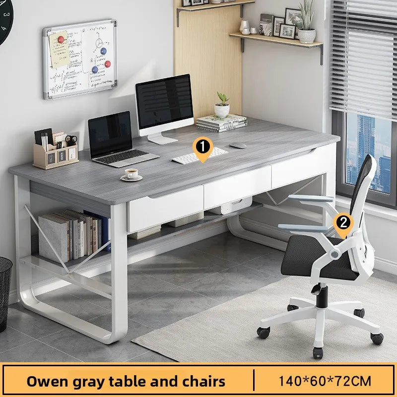 Multifunctional Computer Desk with Drawers — Metal Frame Student Study Desk, Multiple Sizes & Finishes
