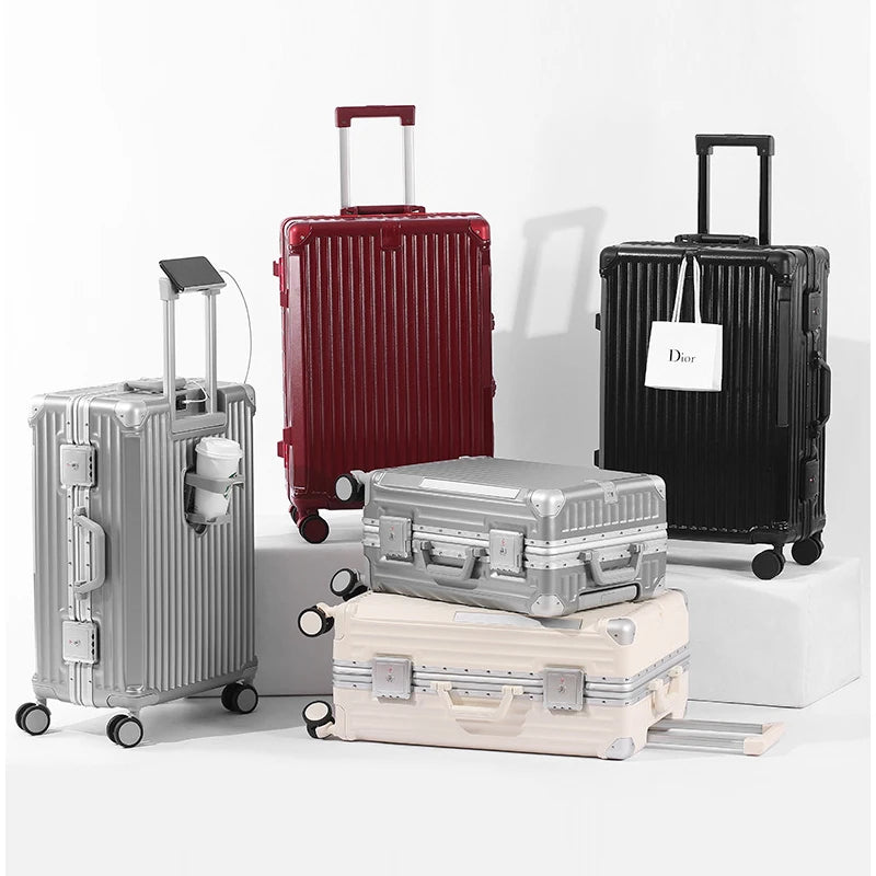 Sushimu PC-ABS Suitcase – Aluminum Frame & TSA Lock