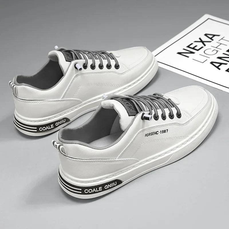 Men’s Breathable White Casual Sneakers — Lightweight Everyday Shoes