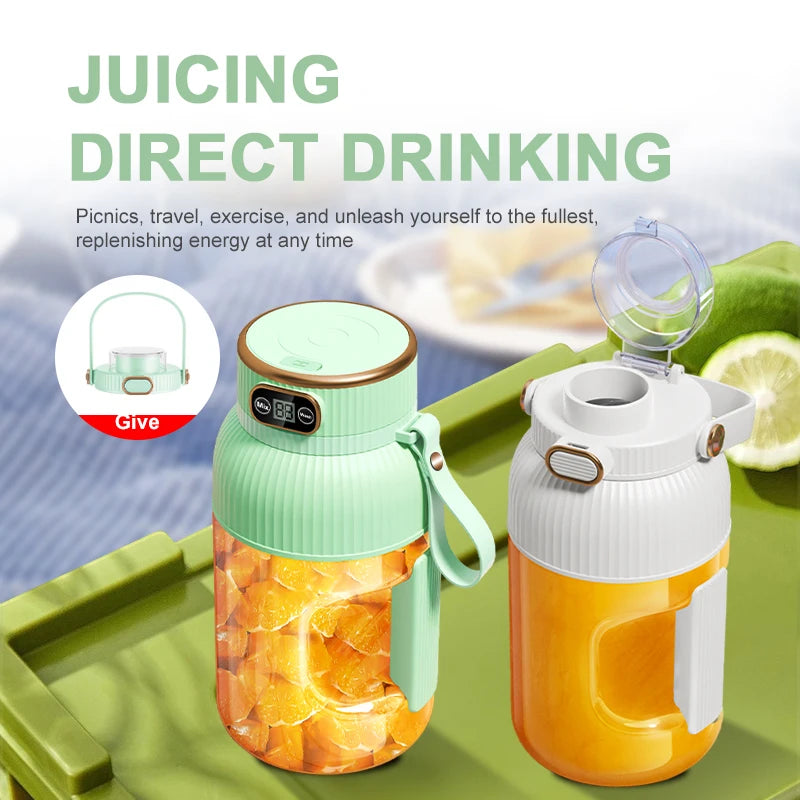 1000ML Portable Juicer Blender — USB Charging Smoothie Cup for Fruit & Citrus