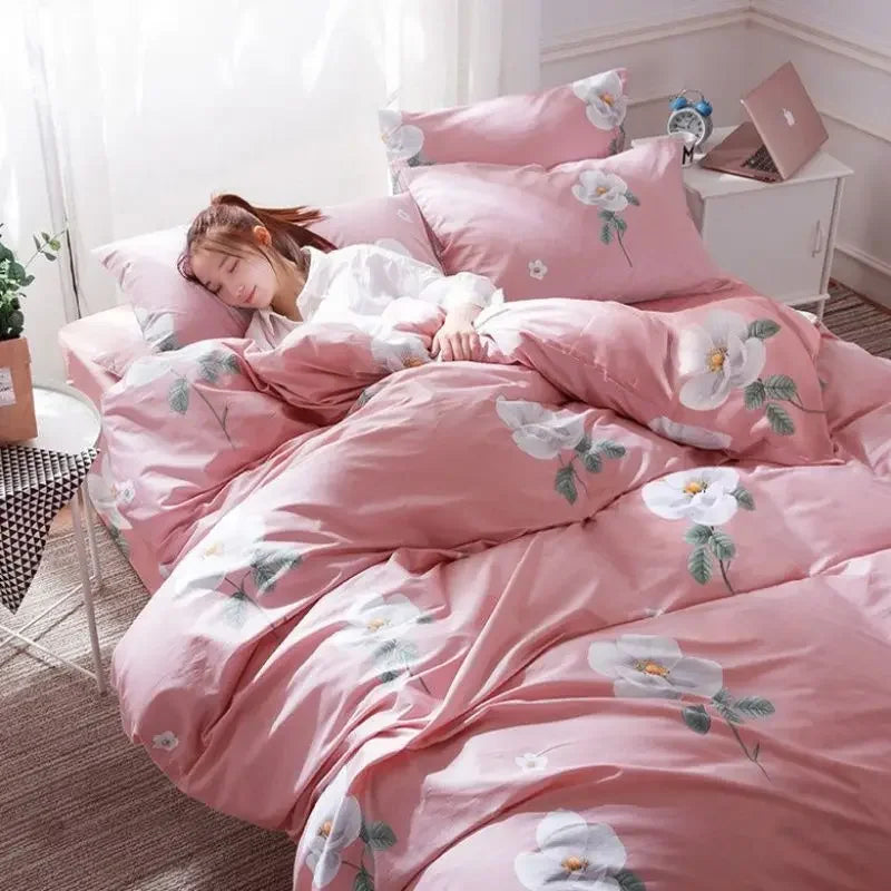Plaid Print Duvet Cover – Lightweight Polyester-Cotton Bedding Bag, 24 Colors & 3 Sizes