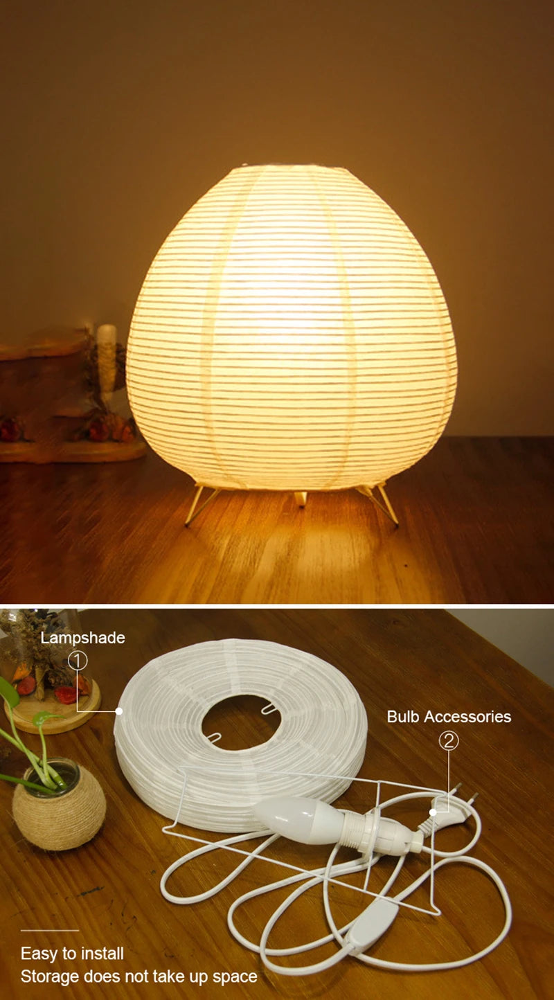 Rice Paper Table Lamp – White Lantern Design