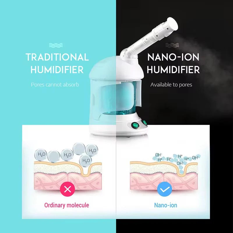 Ozone Facial Steamer & Cold Mist Sprayer – 3-in-1 Hot Steam, Cold Mist & Hair Baking Oil Spa Beauty Device