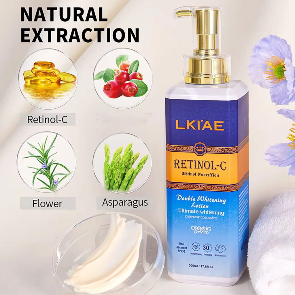 AILKE Retinol Whitening Body Lotion – Hydrating Moisturizer for Dull Skin & Uneven Complexion, 500ml