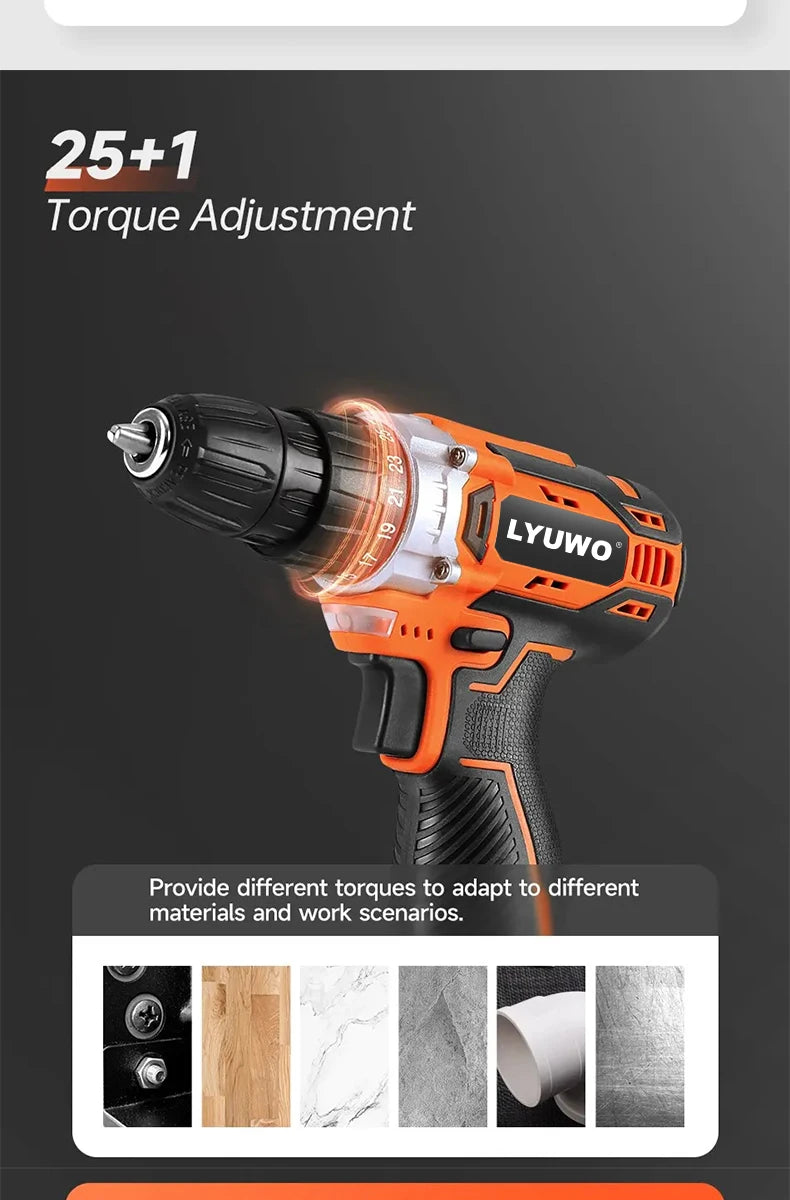 12V Cordless Drill with 25+1 Settings