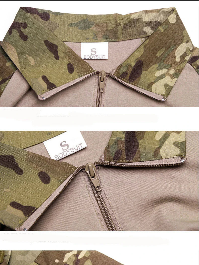 Men's Military Camouflage Long Sleeve Hiking Shirt — Tactical Outdoor Shirt