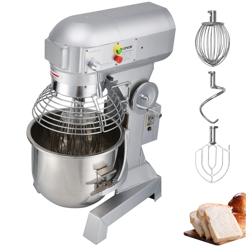SucceBuy 10Qt 450W Commercial Food Mixer – 3-Speed, Heavy Duty Stainless Steel Whisk & Beater