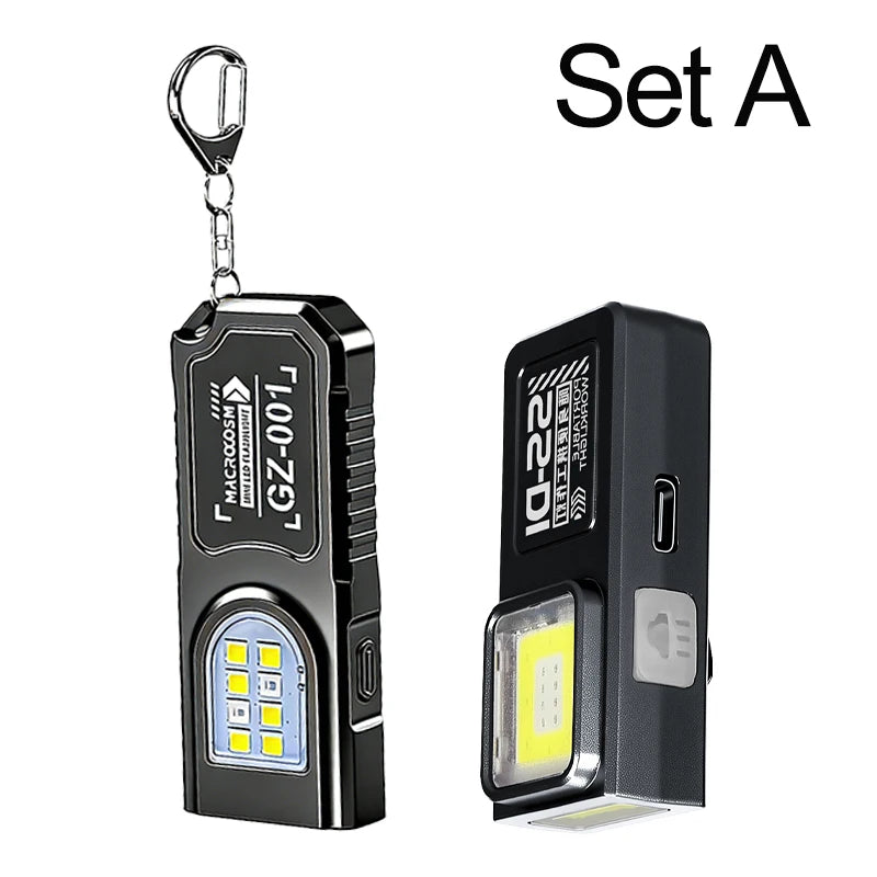KDULIT Mini COB+LED EDC Flashlight – 450 Lumen, 5 Modes, IPX6, Type-C, Tail Magnet & Clip