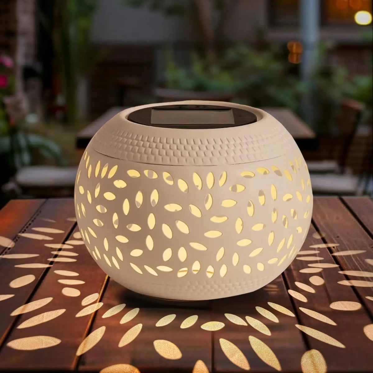 Solar Table Lamp – Warm LED Patio Lantern