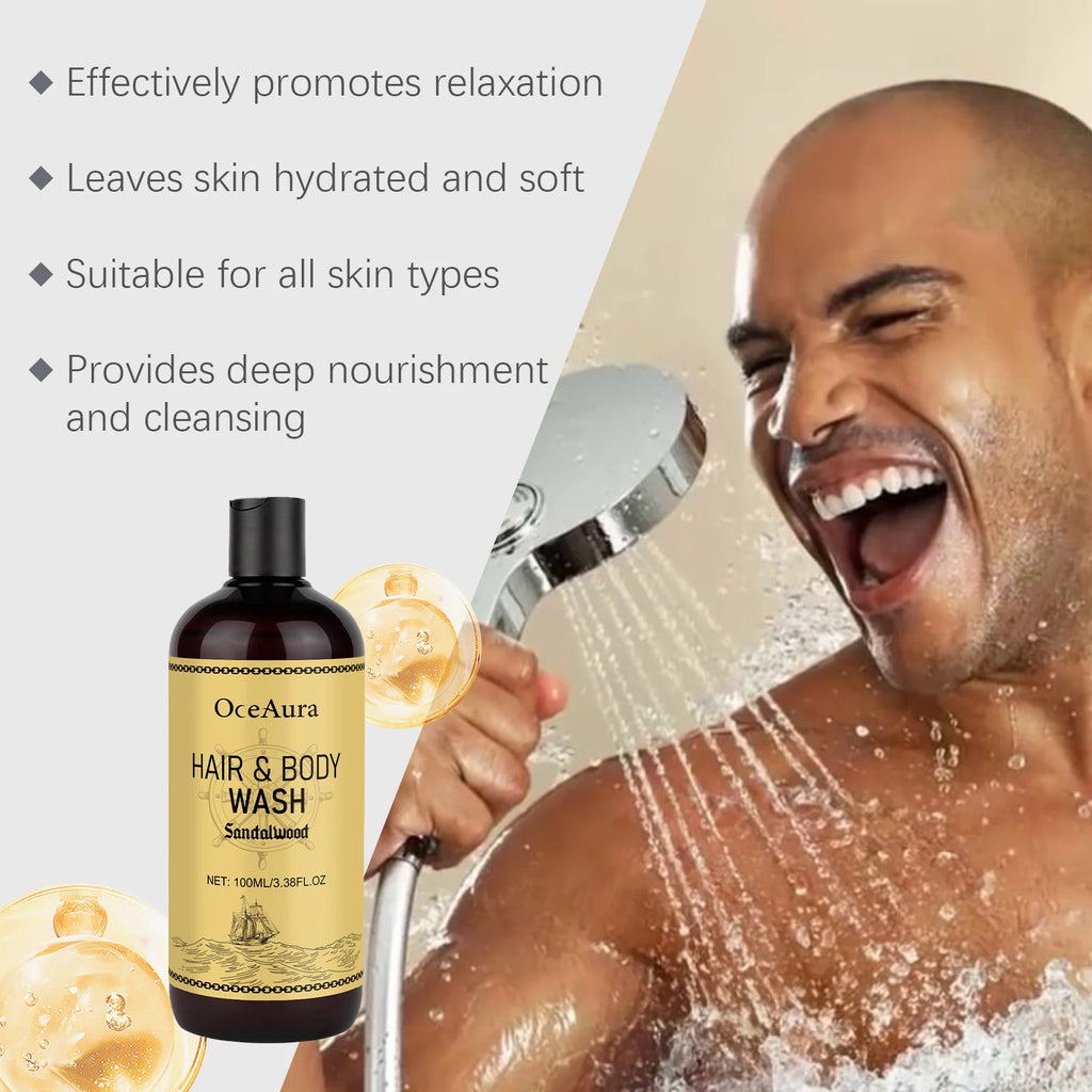 OceAura 2-in-1 Shampoo & Body Wash for Men – Moisturizing Scalp Cleanser & Hair Wash