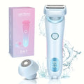 Women's 2-in-1 Electric Shaver & Bikini Trimmer – IPX7 Waterproof, Dual Head, USB Rechargeable