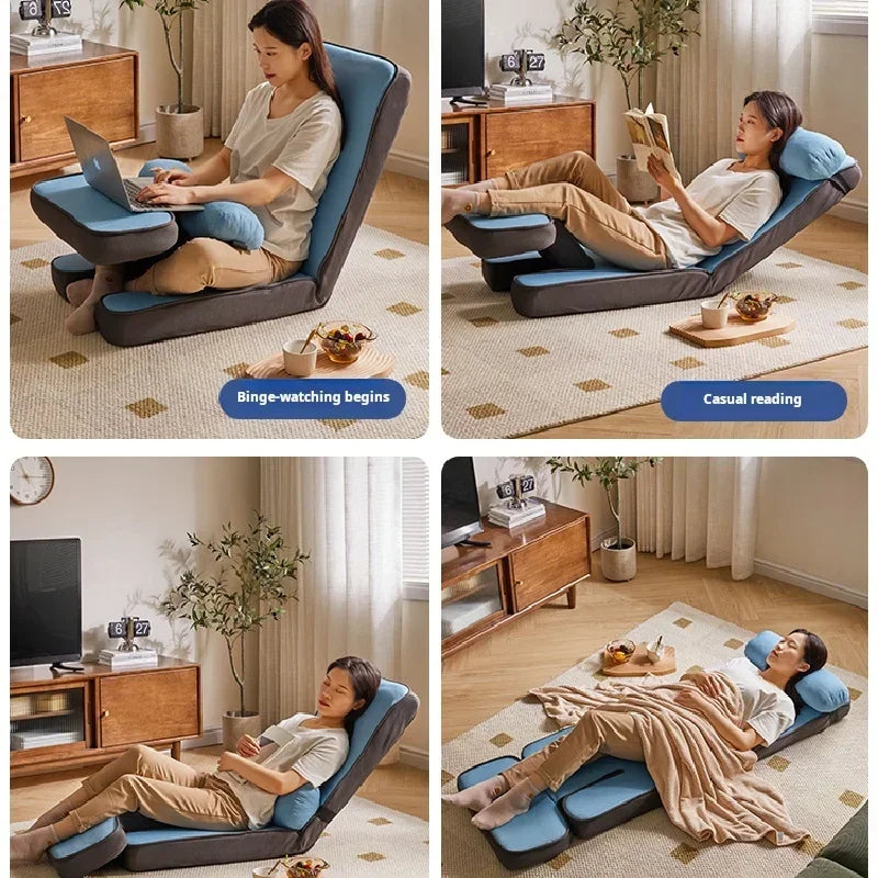 Cotton Folding Floor Sofa with Backrest