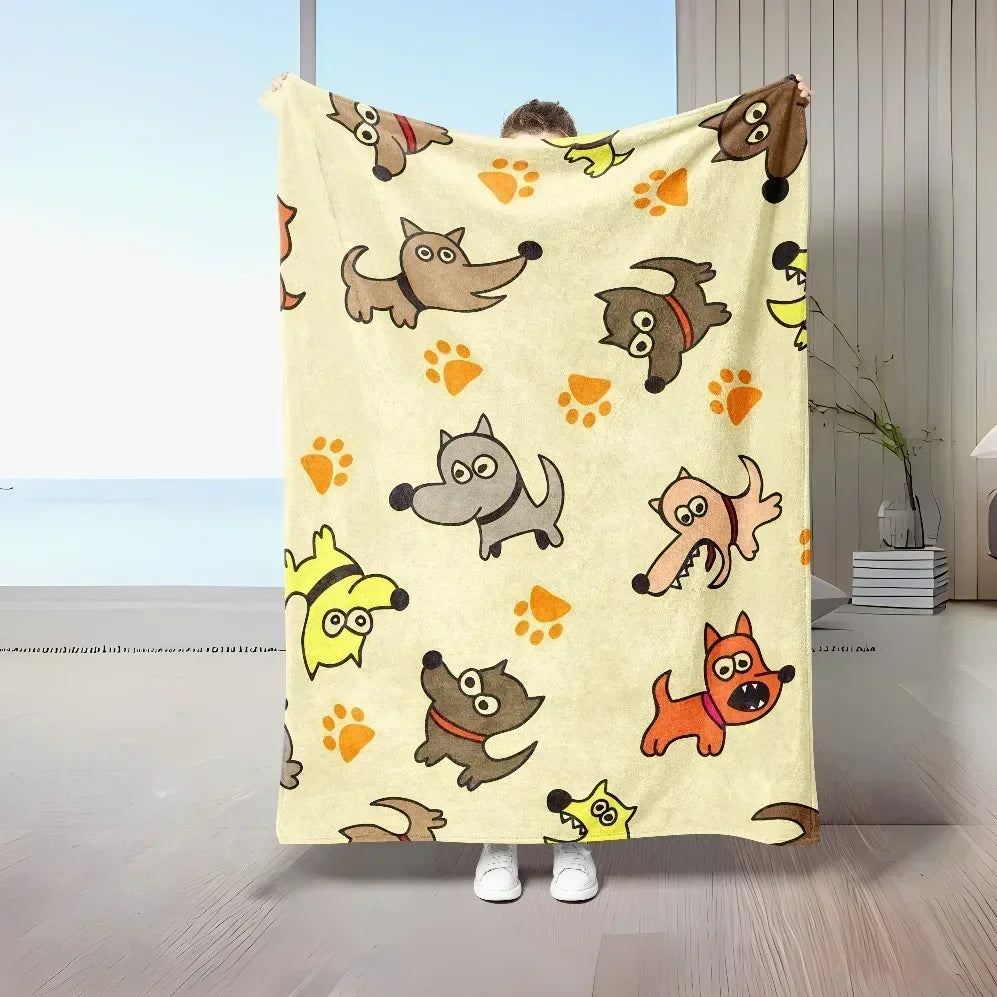 Heart Print Flannel Throw Blanket – Super Soft Plush Love Print for Bed, Sofa & Travel