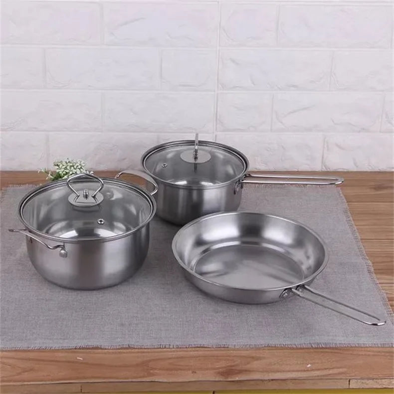 Stainless Steel Cookware Set – Soup Pot & Milk Pan