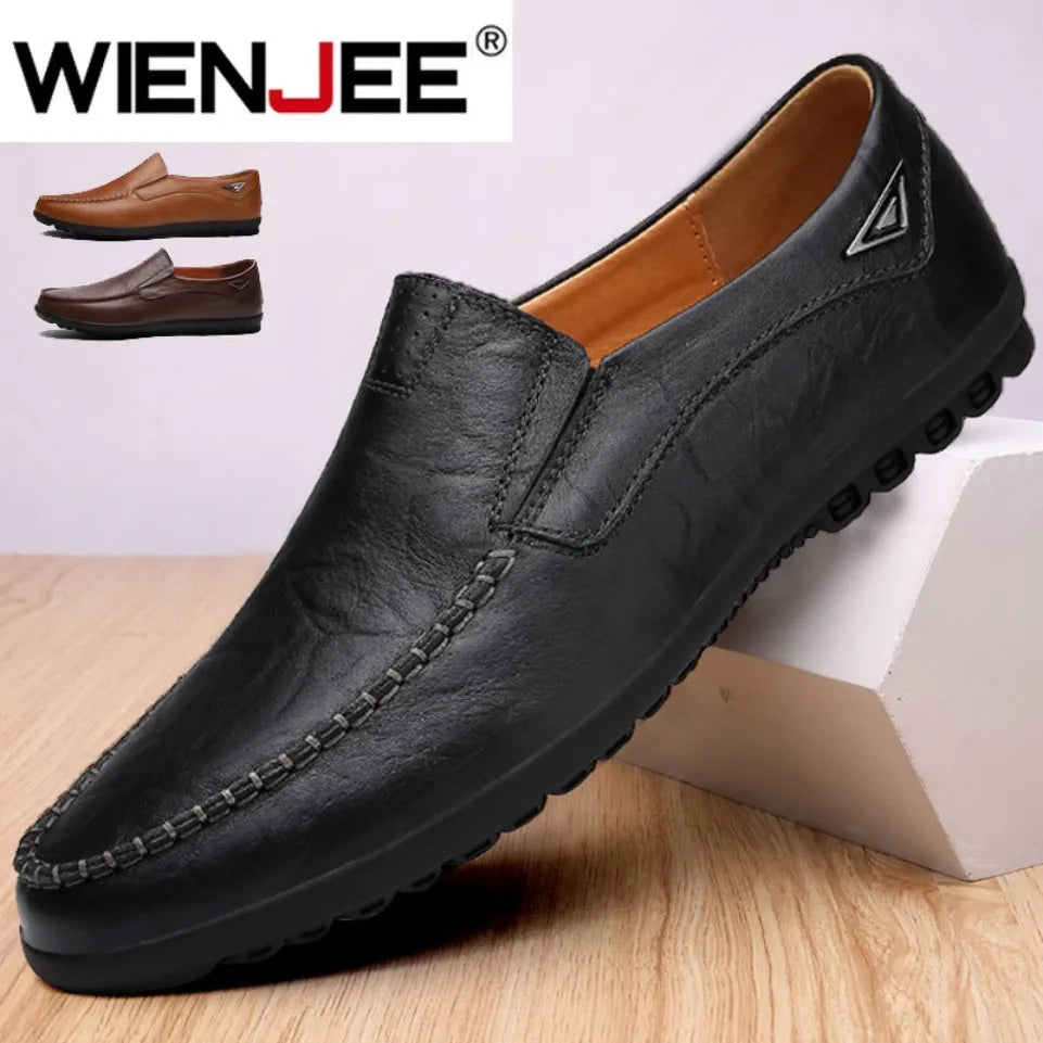 Men's Genuine Leather Slip-On Loafers