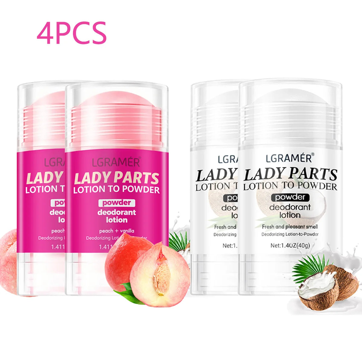Women's Peach Vanilla Deodorant Lotion – Multi-Fruit Long-Lasting Fragrance