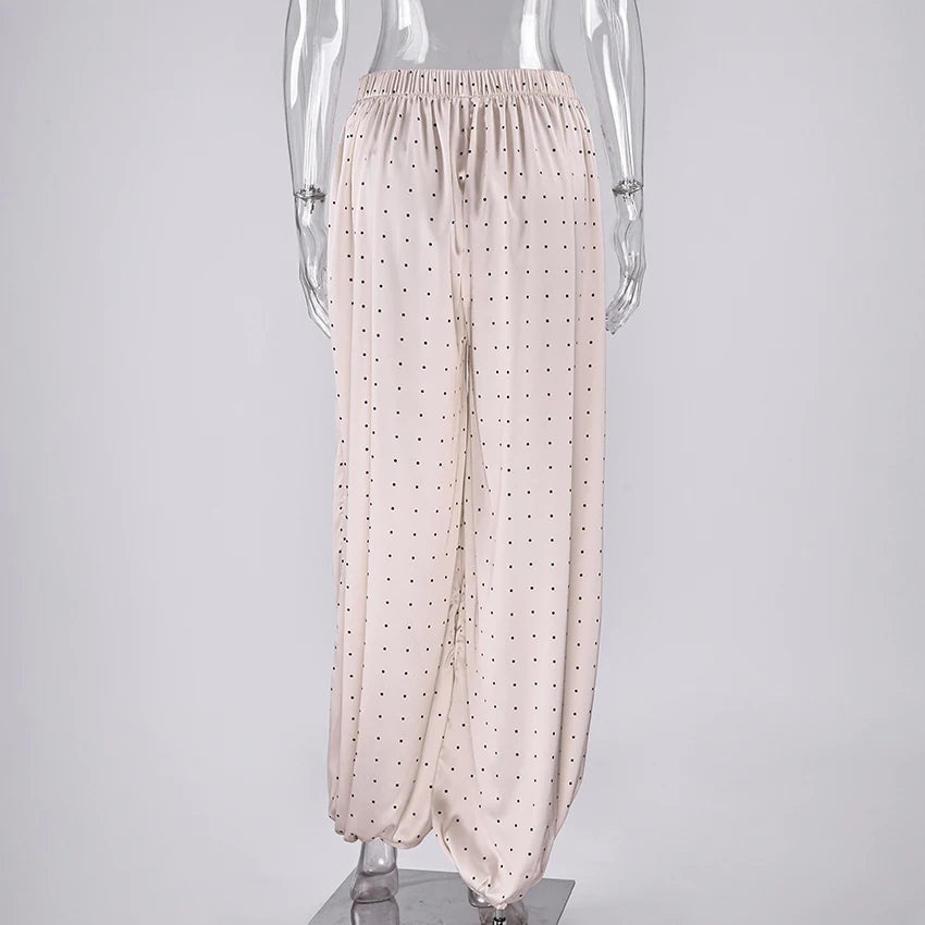 Linad Elegant Satin Lantern Pants – High Waist Vintage Loose Ankle Length Street Chic Trousers