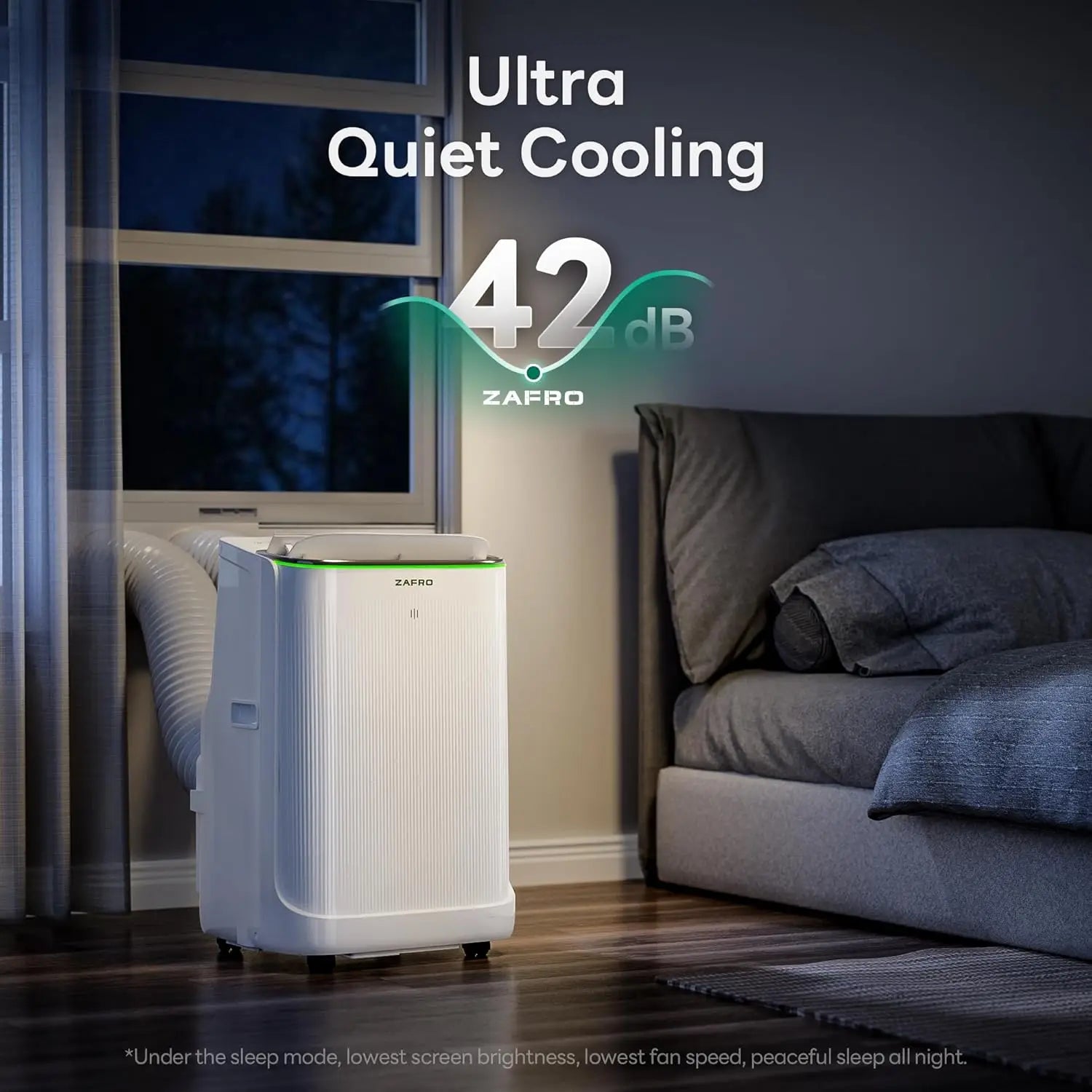 14,000 BTU Dual Hose Portable Air Conditioner — Inverter Technology, Ultra Quiet 42dB, Drainage-Free, APP & Remote Control