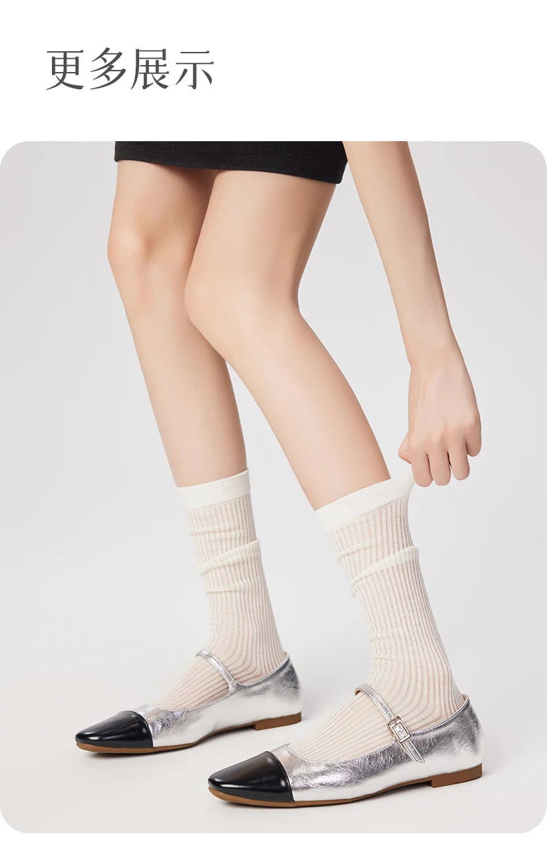 Women's Mesh Calf Socks – Lightweight Ballet Style