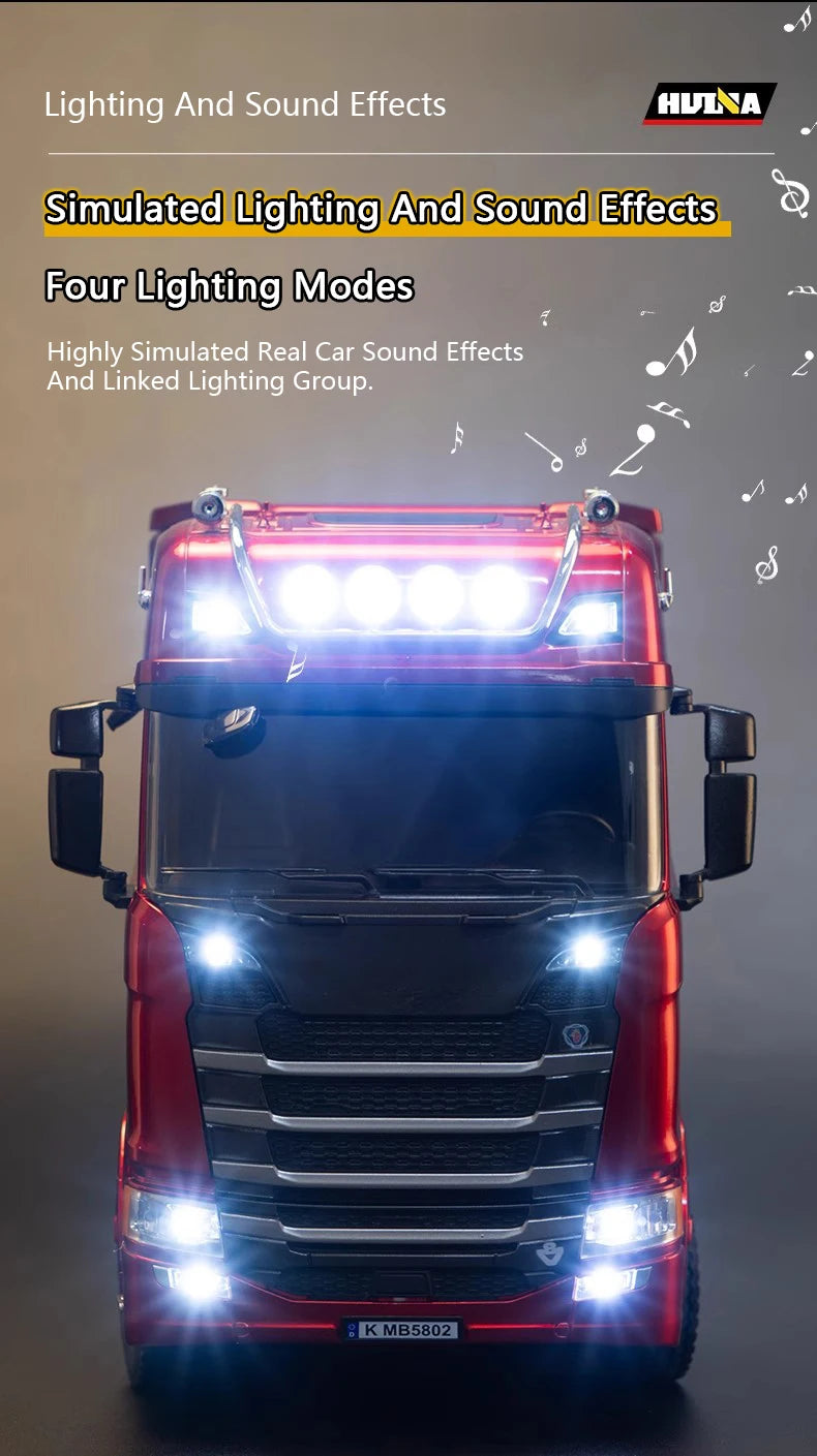 HUINA 1501 1/18 Scale 770S Alloy RC Engineering Tractor Truck with Light & Sound