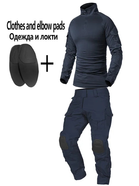 Men's Multicam Tactical Uniform Set – Combat Shirt & Cargo Pants for Airsoft & Hunting