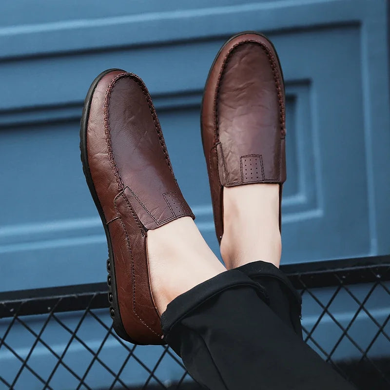 Men's Genuine Leather Slip-On Loafers