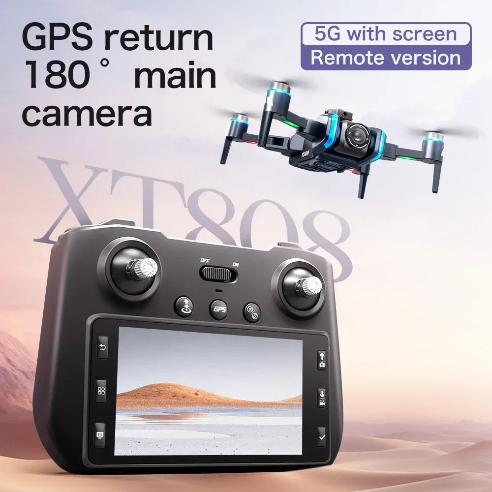 Original GPS XT808 Max Foldable RC Quadcopter Helicopter Brushless Motor Drone Professional+ HD Dual Camera 5G WIFI FPV Dron X