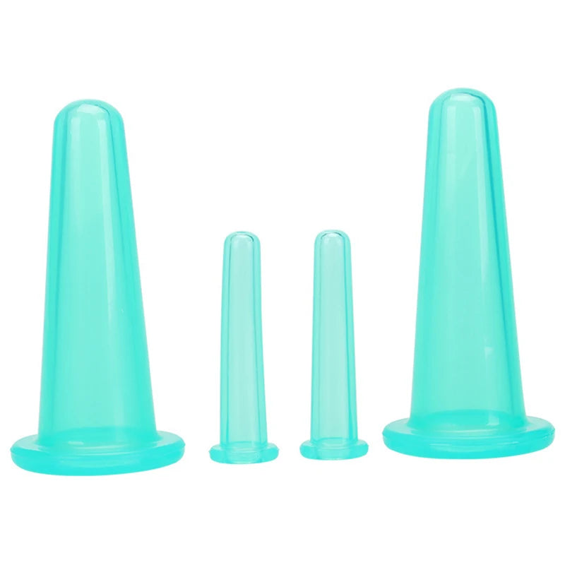 4-Piece Silicone Vacuum Cupping Massage Jars Set