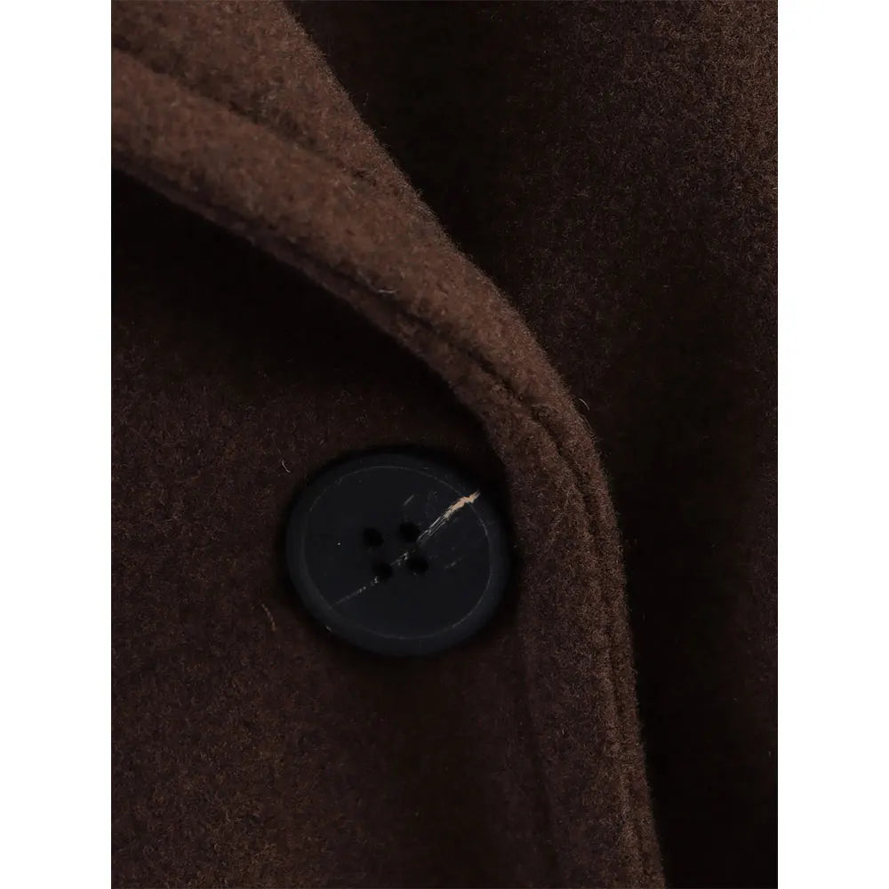 Women's Double-Breasted Woolen Coat – Elegant Long Notch Collar Autumn Winter Coat