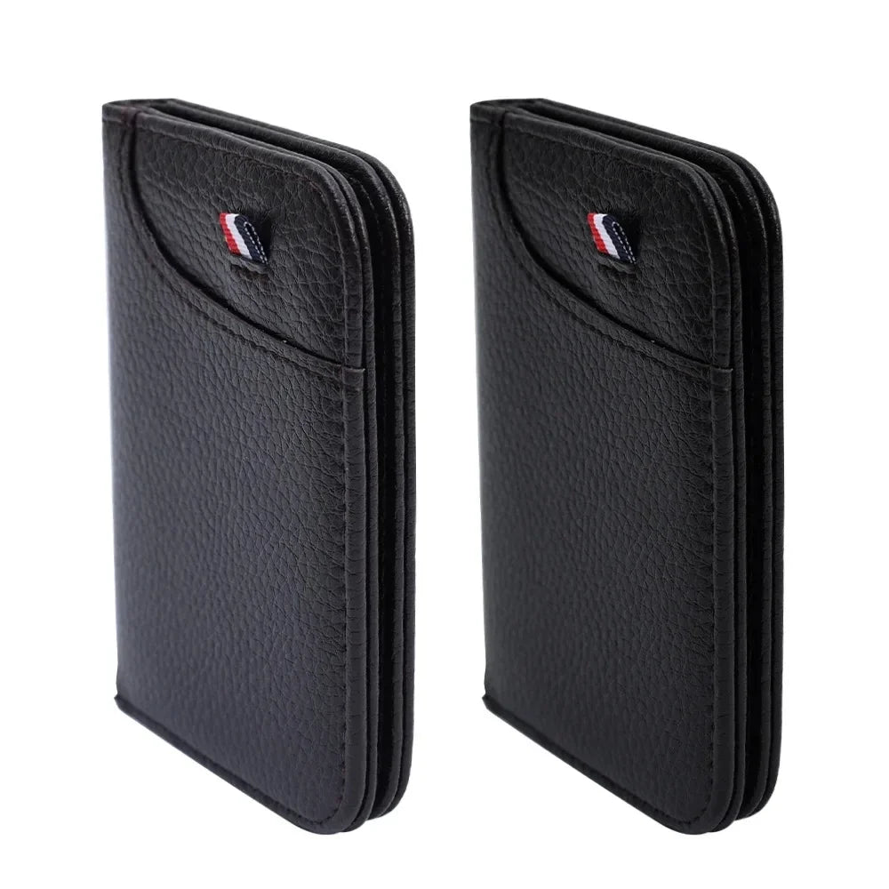 Super Slim PU Leather Card Wallet – Portable Mini Credit Card Holder for Men & Women