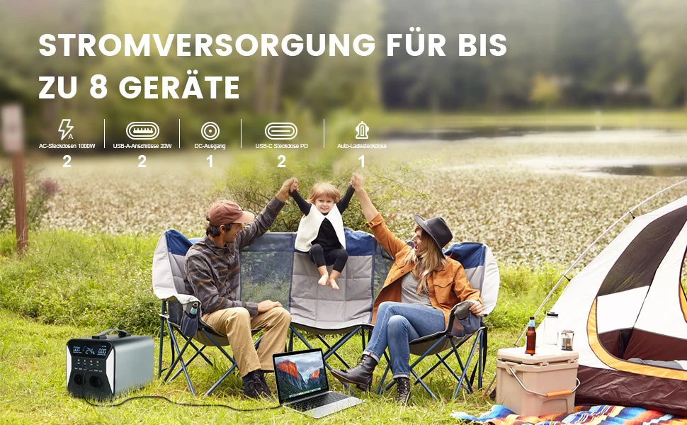 Portable Power Station — 2400W / 1800W / 500W LiFePO4 Solar Generator & Emergency Power Supply